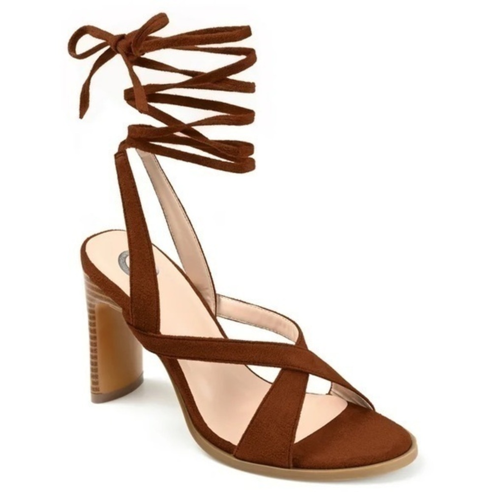 Journee Collection Womens Adalee Open Toe High Stacked Heel Pumps